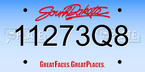 11273Q8 South Dakota License Plate