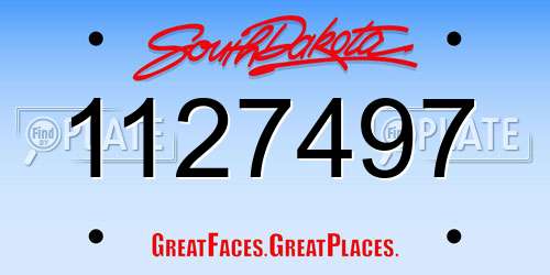 1127497 South Dakota License Plate