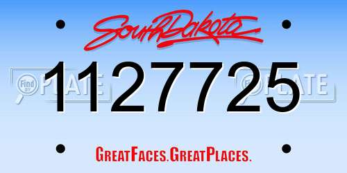 1127725 South Dakota License Plate