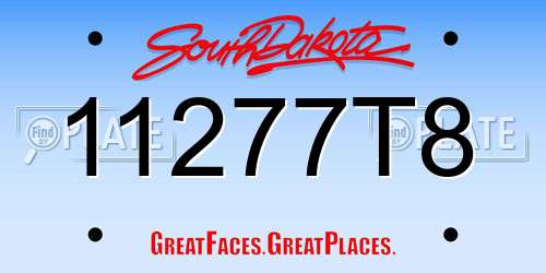 11277T8 South Dakota License Plate