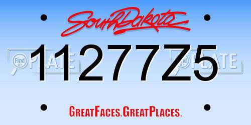 11277Z5 South Dakota License Plate