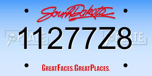 11277Z8 South Dakota License Plate