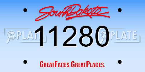 11280 South Dakota License Plate