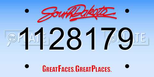 1128179 South Dakota License Plate