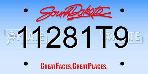 11281T9 South Dakota License Plate