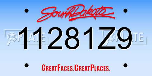 11281Z9 South Dakota License Plate