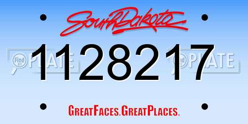 1128217 South Dakota License Plate