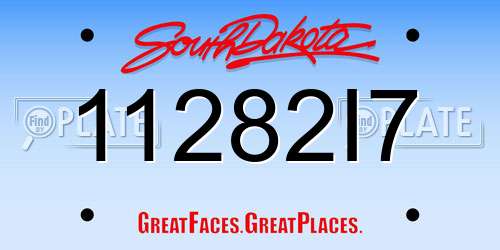 11282I7 South Dakota License Plate