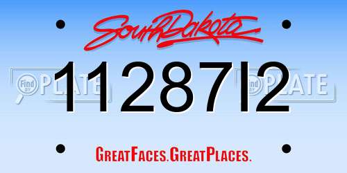11287I2 South Dakota License Plate