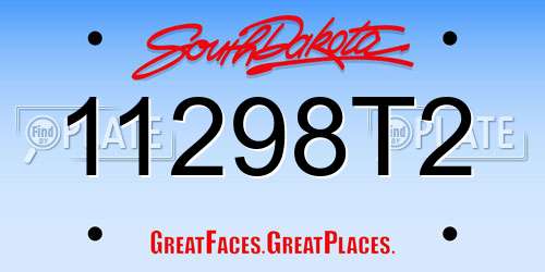 11298T2 South Dakota License Plate