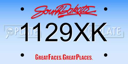 1129XK South Dakota License Plate