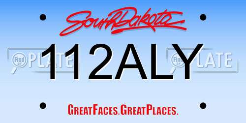 112ALY South Dakota License Plate