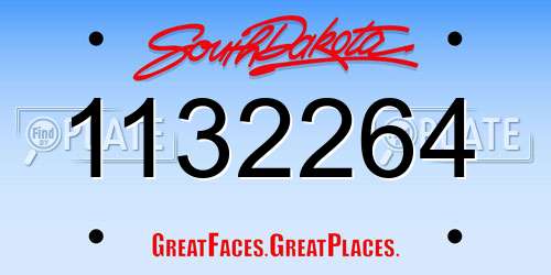 1132264 South Dakota License Plate