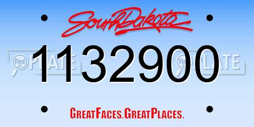 1132900 South Dakota License Plate