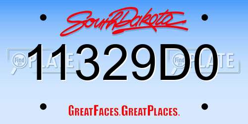 11329D0 South Dakota License Plate