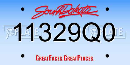 11329Q0 South Dakota License Plate