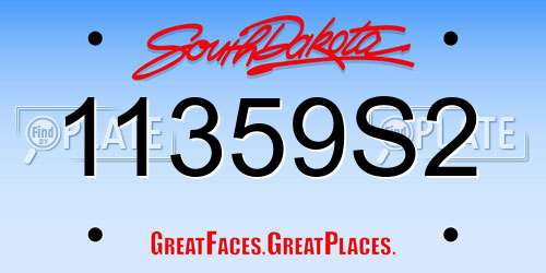 11359S2 South Dakota License Plate