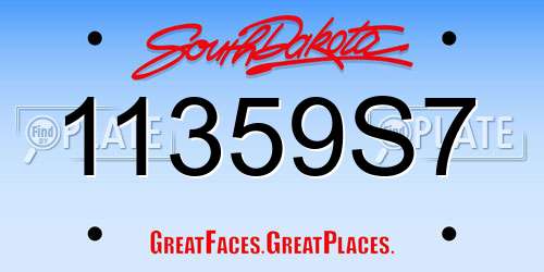 11359S7 South Dakota License Plate