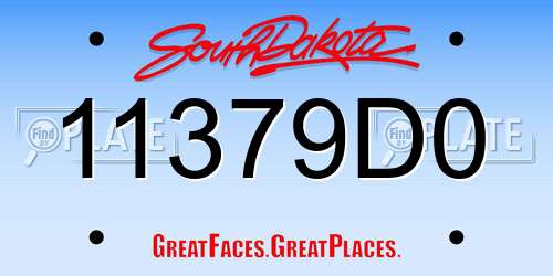 11379D0 South Dakota License Plate