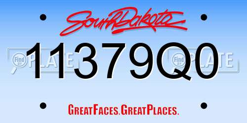 11379Q0 South Dakota License Plate