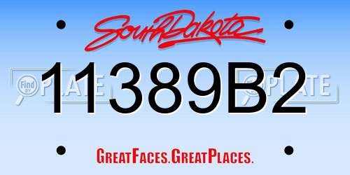 11389B2 South Dakota License Plate