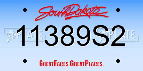 11389S2 South Dakota License Plate