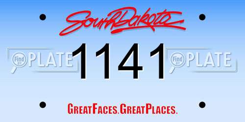 1141 South Dakota License Plate