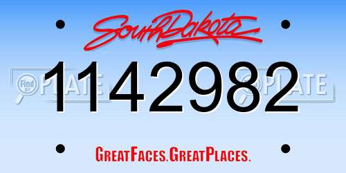 1142982 South Dakota License Plate