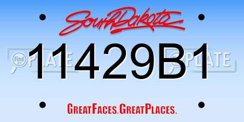 11429B1 South Dakota License Plate