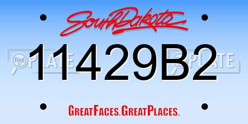 11429B2 South Dakota License Plate