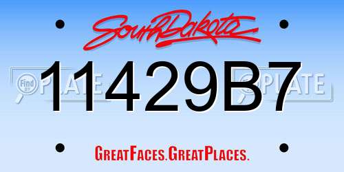 11429B7 South Dakota License Plate