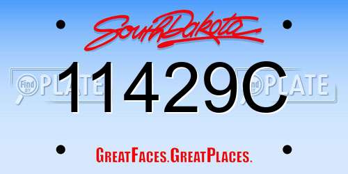 11429C South Dakota License Plate