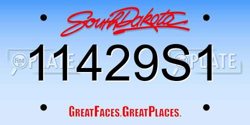 11429S1 South Dakota License Plate