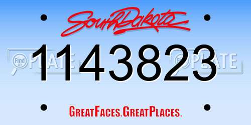 1143823 South Dakota License Plate