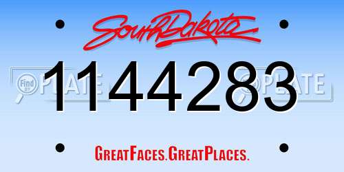 1144283 South Dakota License Plate