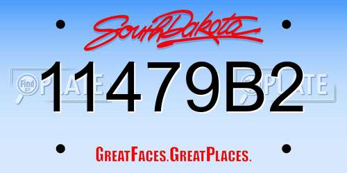 11479B2 South Dakota License Plate