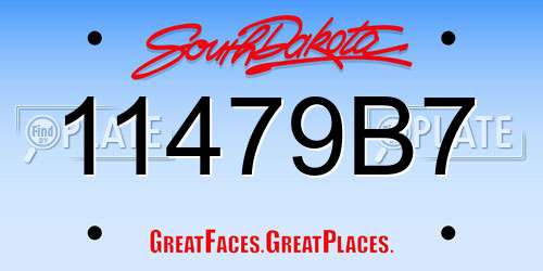 11479B7 South Dakota License Plate