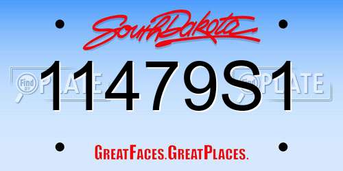 11479S1 South Dakota License Plate