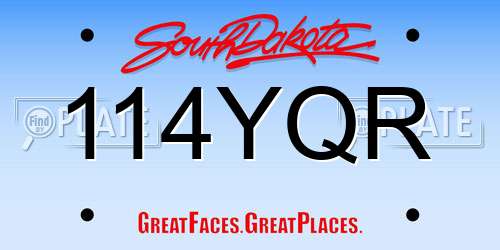 114YQR South Dakota License Plate