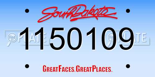 1150109 South Dakota License Plate