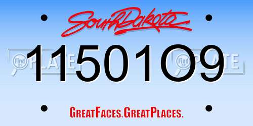 11501O9 South Dakota License Plate