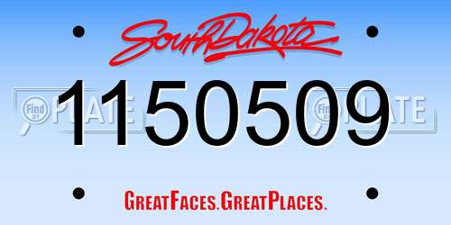 1150509 South Dakota License Plate