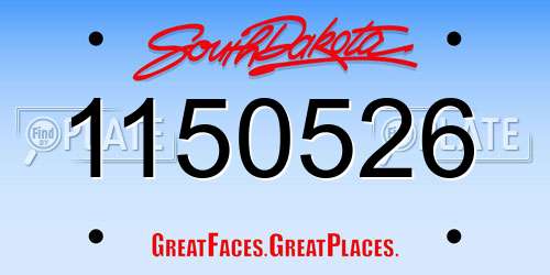 1150526 South Dakota License Plate