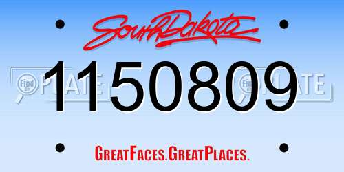 1150809 South Dakota License Plate