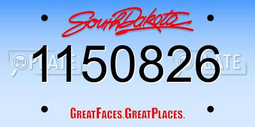 1150826 South Dakota License Plate