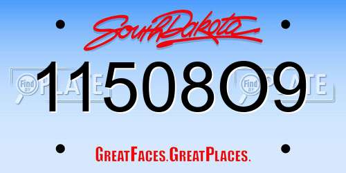 11508O9 South Dakota License Plate