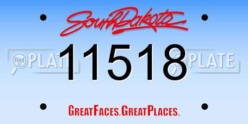11518 South Dakota License Plate