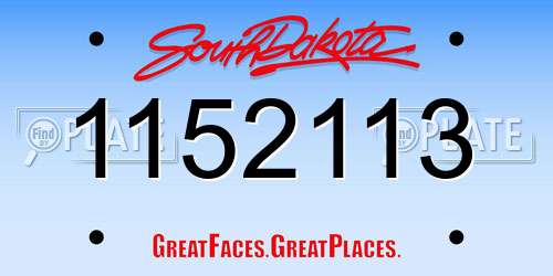 1152113 South Dakota License Plate