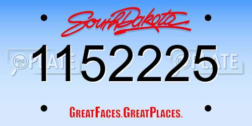 1152225 South Dakota License Plate