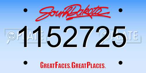 1152725 South Dakota License Plate